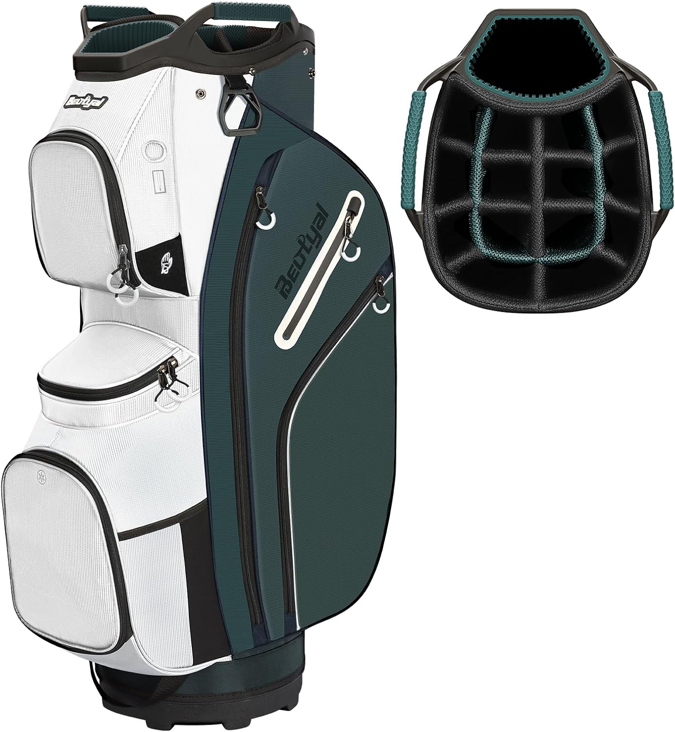 Golf Cart Bag 15 Way Organizer Divider Top Golf Club Cart Bag for Men Women with Cooler, Handles and Rain Cover