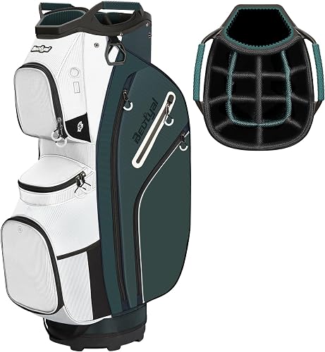 Cart Golf Bag 15 Way Organizer Divider Top Golf Club Bags Lightweight Golf Cart Bags for Men Women with Cooler, Rain Cover