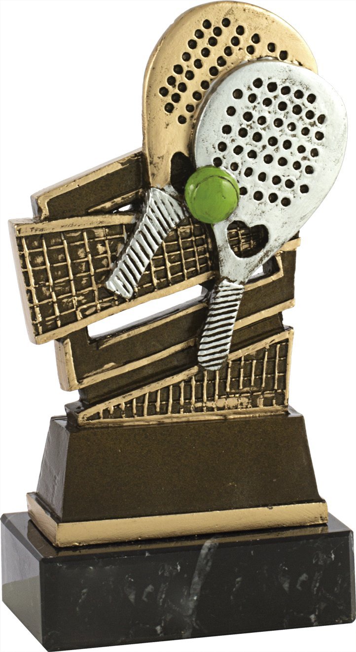 PALLART 7444 – 3 Trophy with Sports Design Double padell Racket, Gold, One Size