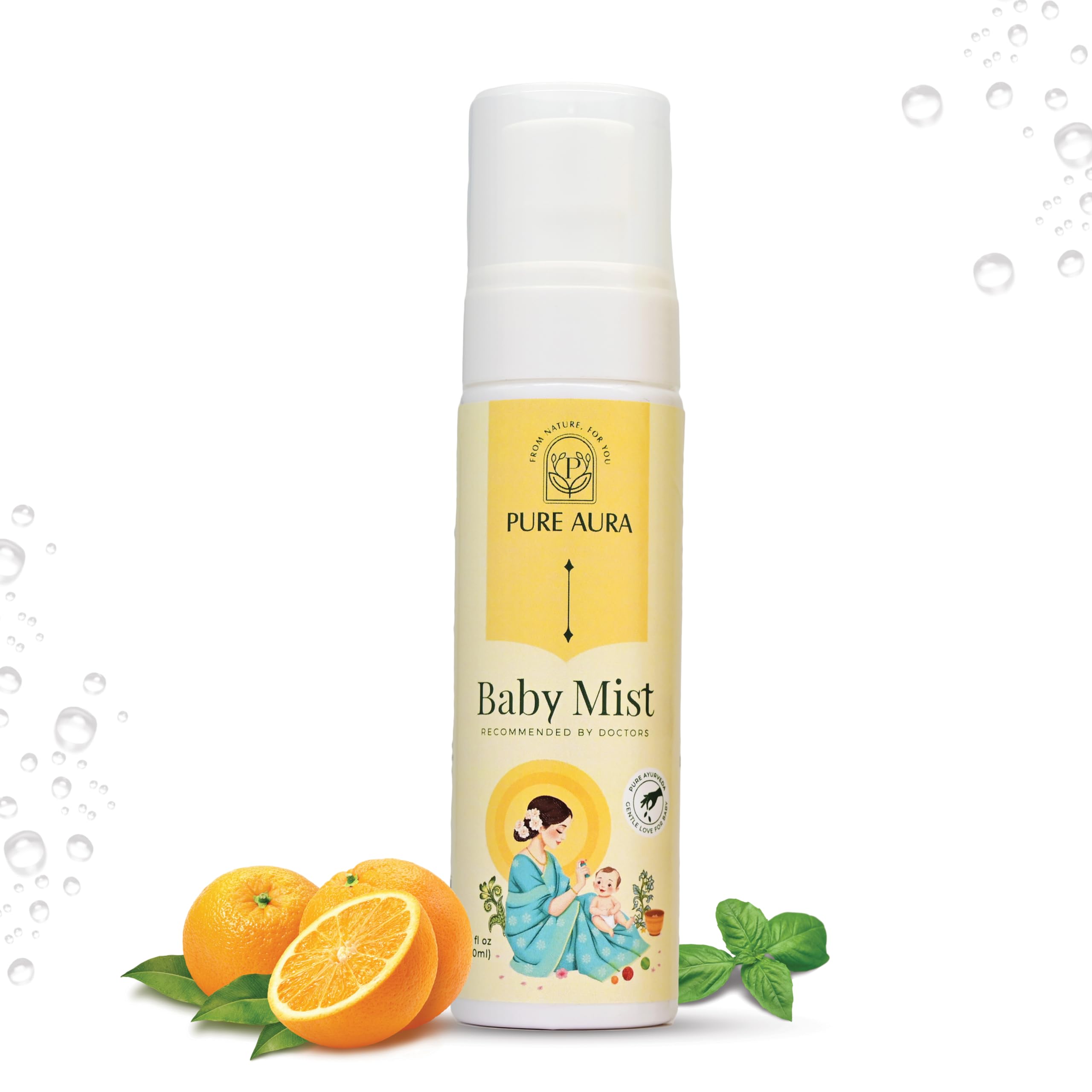 Pure Aura Baby Mist 100ml | Nourishing & Healing Spray for Baby’s Healthy Skin | Refreshing Fragrance | Derma Safe & Chemical-Free | Gentle & Hydrating | Safe for Newborns & Kids | Doctors Recommended