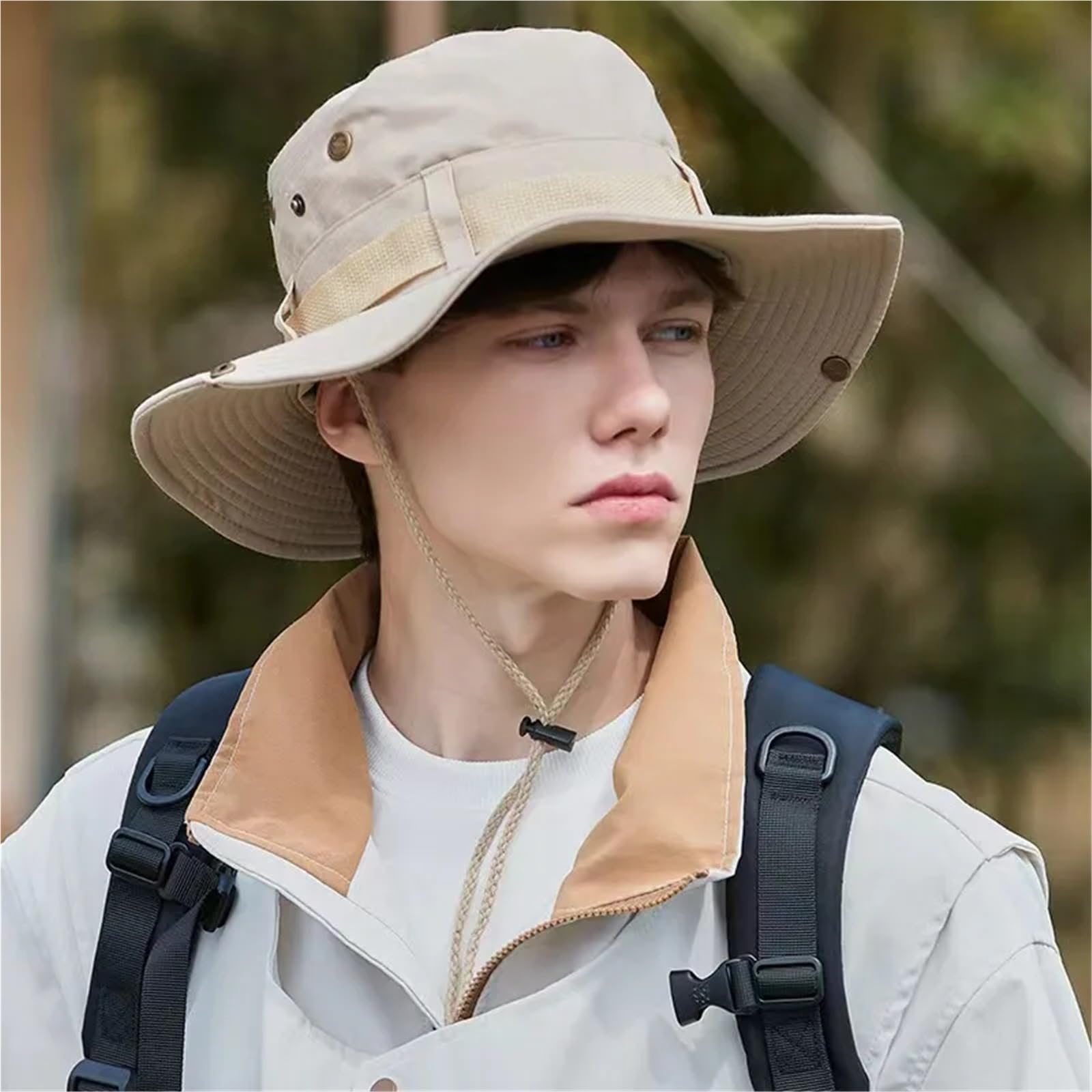 Berretto Da Pesca All'aperto Cappelli Sole For Uomo Protezione Anti-UV A Tesa Larga Cappello Pescatore Estivo For La Per Escursionismo