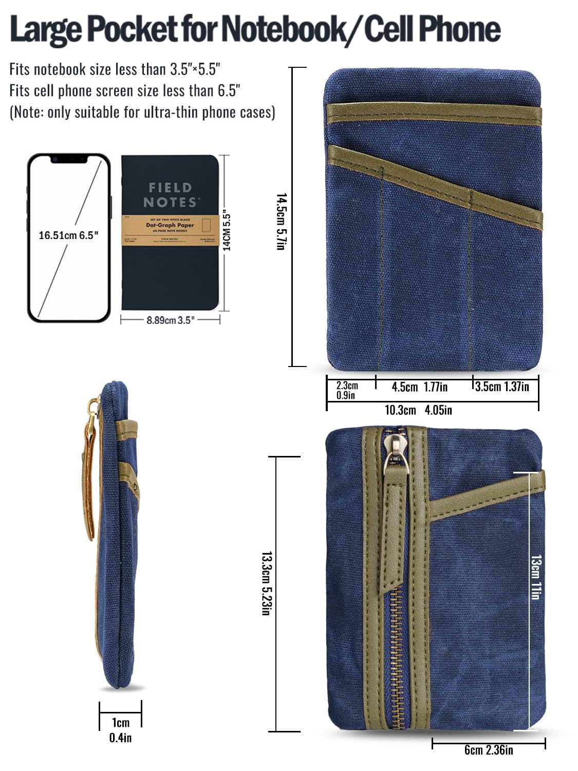 Organizer Tascabile EDC In Tela Cerata - Multi-Tasca Per Oggetti Quotidiani - Foto 10