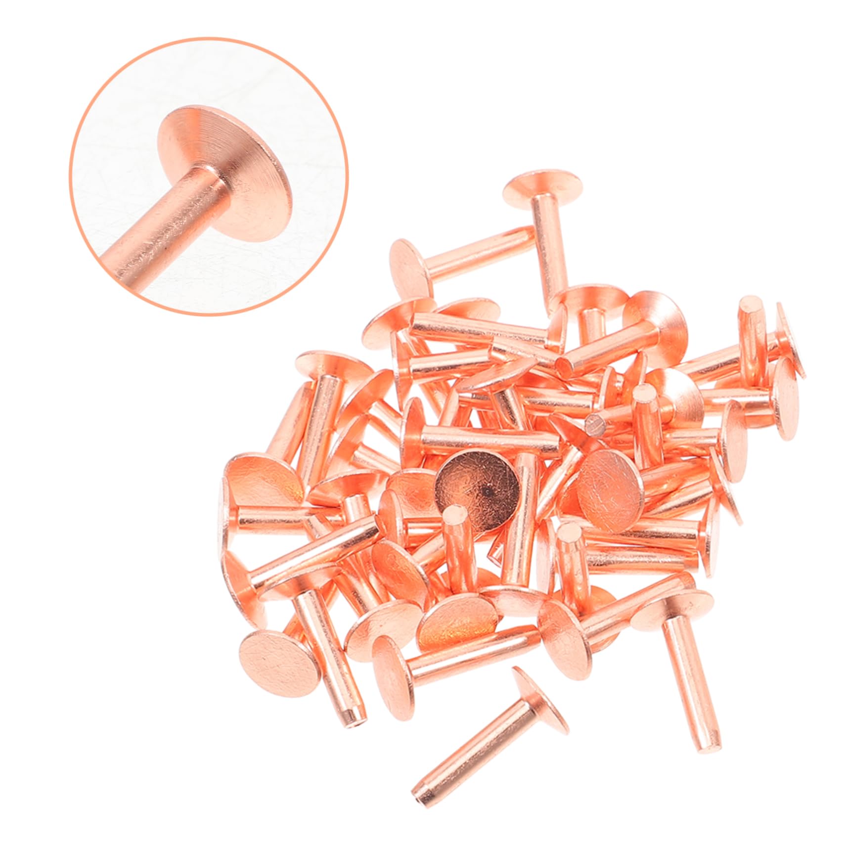 Housoutil 154piezas Clavos De Cobre Remaches Redondos Metal Para Cuero Ropa Manualidades Bricolaje Kit De Remaches Para Cinturones Bolsos