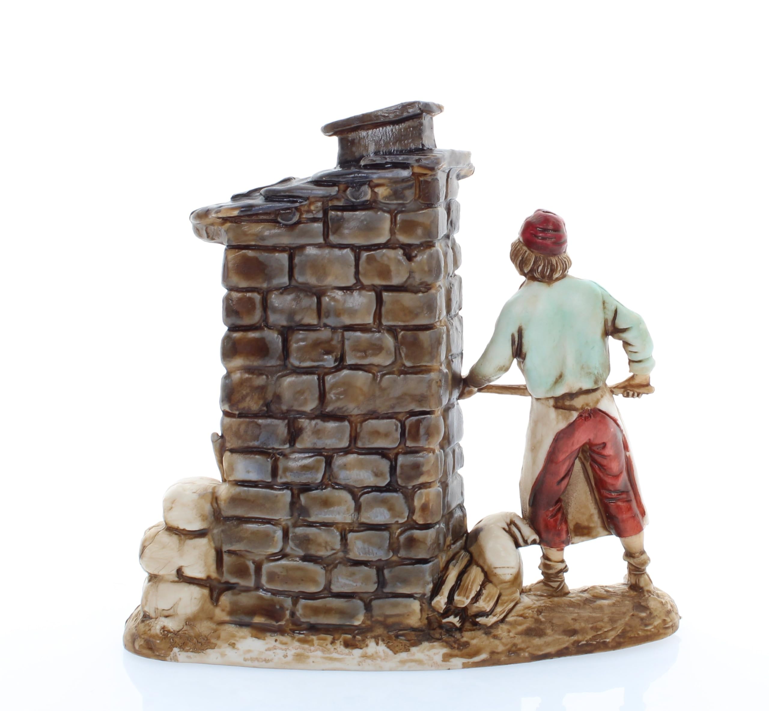 Couple à Table Figurines Crèche 8cm Martino Landi - Échelle 1:22 Moranduzzo Italie