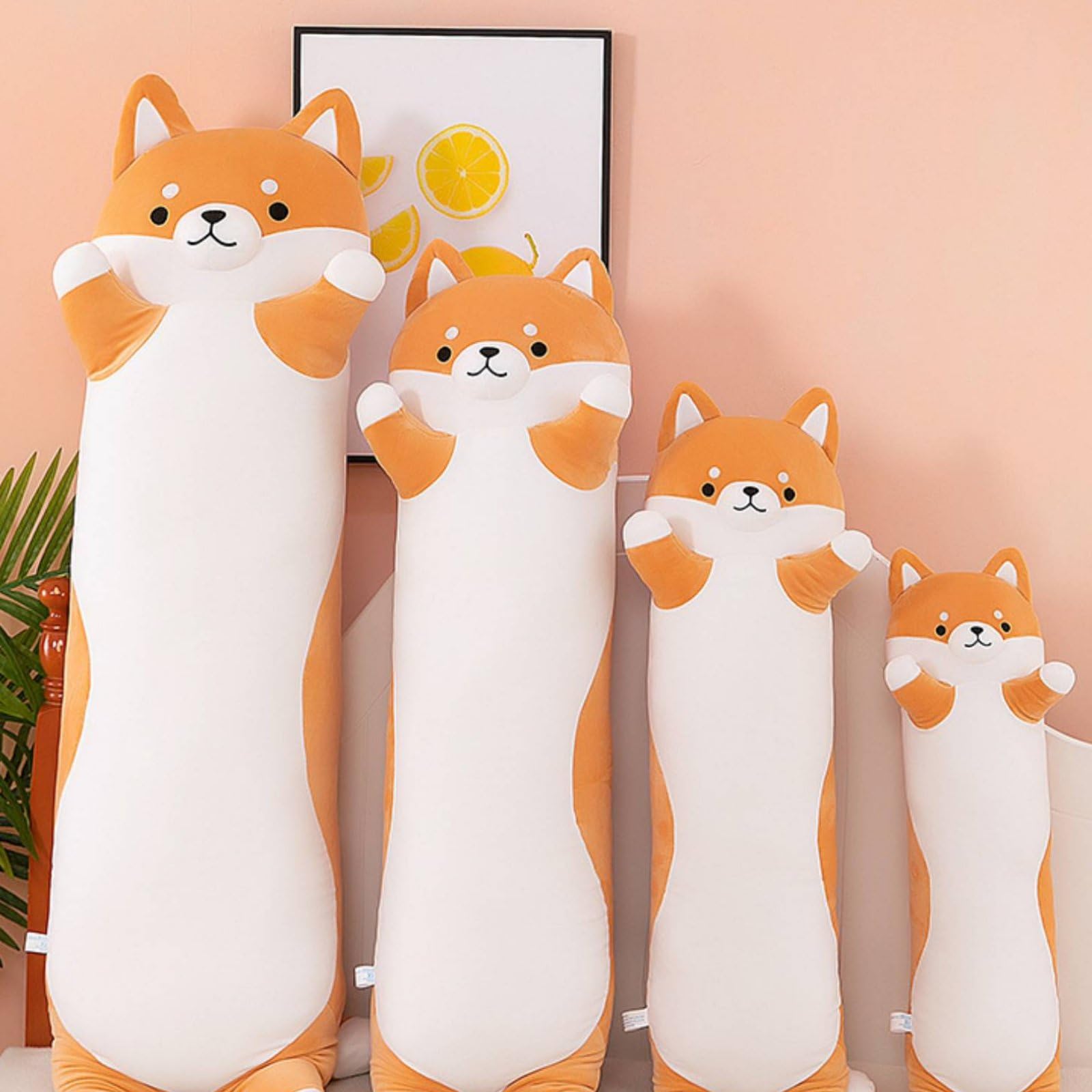 Kuscheltier Hund Plüschfigur Kissenpuppe Kissen Ergonomische Unterstützung für Nacken Rücken Kinderzimmer Sofa, 110 cm