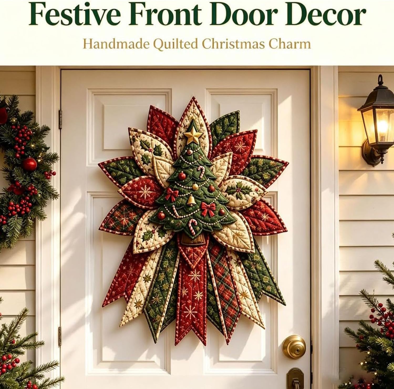 Decorazione Natalizia Trapuntata Per Porta, Ideale Per Principianti (#G)