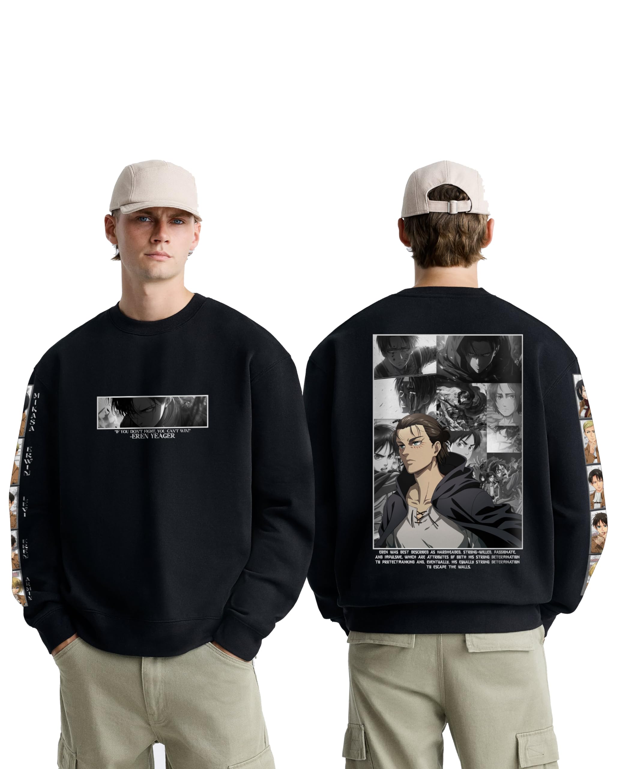 g&g closet EREN Yeager Printed Sweat Shirt for Men and Women Attack of Titan Anime Sweatshirt-picture-18