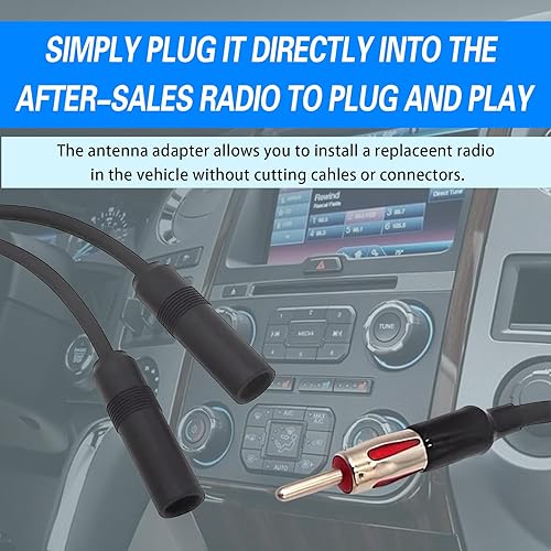 Miniatura 6 de ZBGUN 1 cable de extensión de antena de radio de automóvil, AMFM 1 macho a 2 hembras, adaptador Y conector de antena, receptor estéreo de radio de