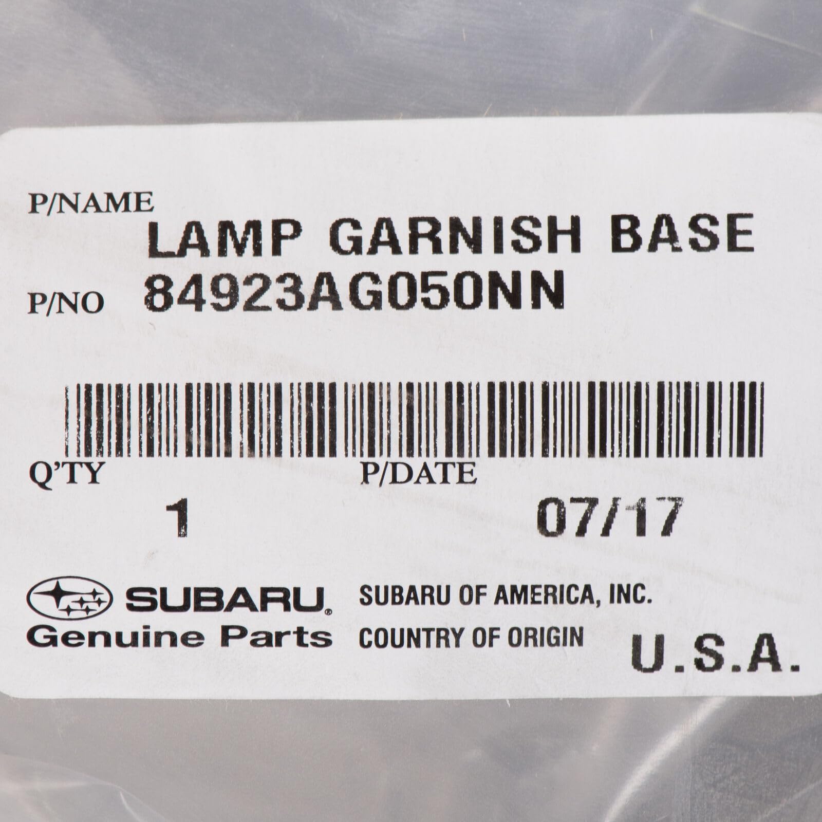 Subaru Rear Tailgate Backup Lamp Housing for 2005-2009 Outback Legacy 84923AG050NN Genuine OEM