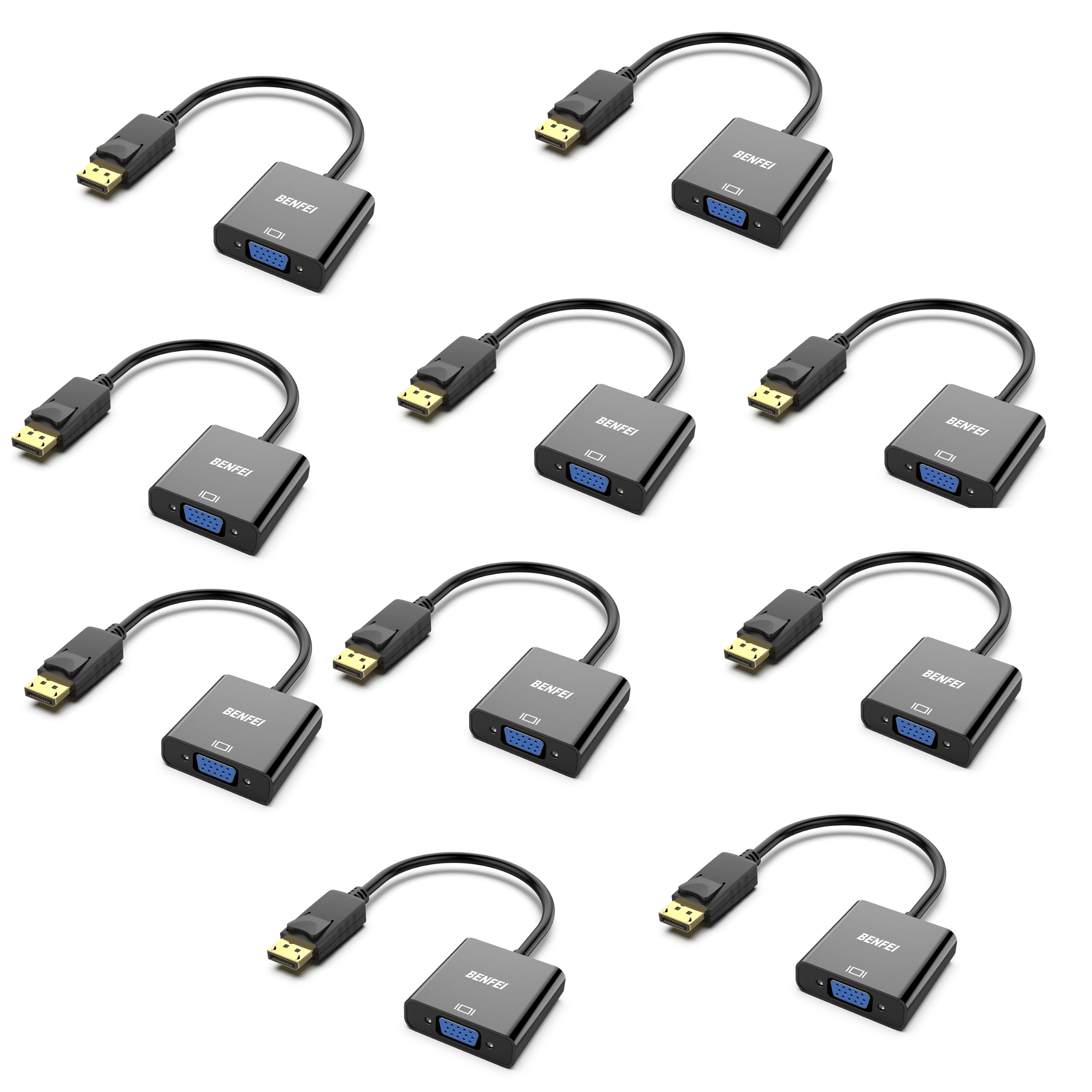 BENFEI DisplayPort to VGA 10 Pack,Gold-Plated