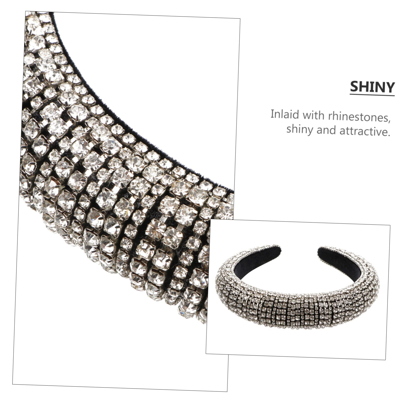 3 Piezas Venda Joyas De Piedra Para Mujer Diadema Elástica De Cristal Diademas De Moda Para Mujer Diadema Retro Antideslizante Algodón Trabajo De Perder