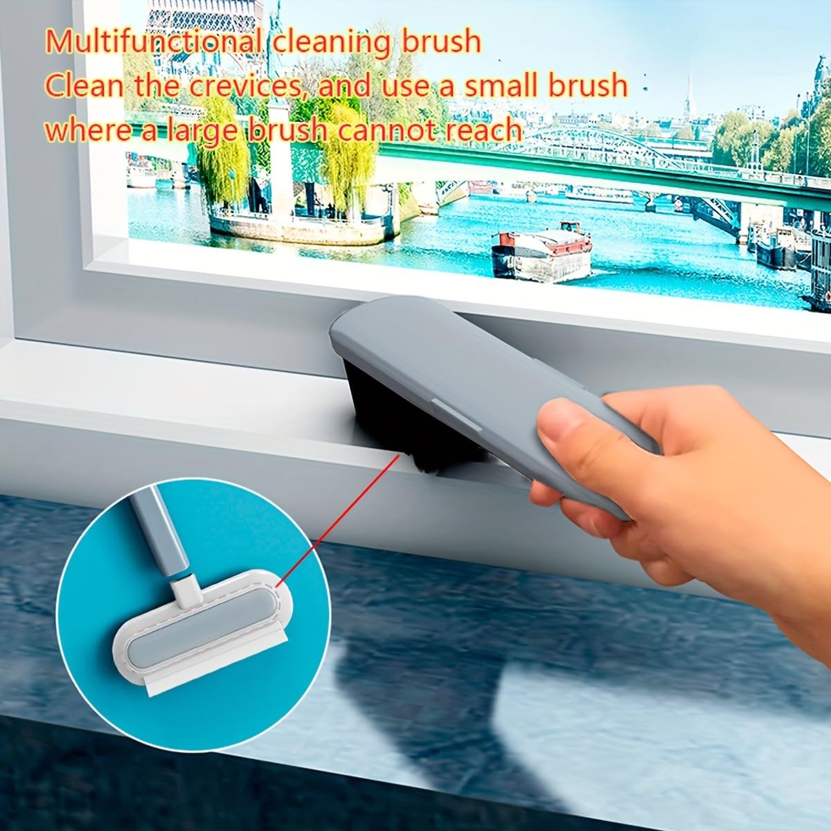 Brosse Anti-Poils 4-en-1 Pour Animaux - Manche Réglable, Tête Bidirectionnelle | Enlève Les Poils Sur Canapé, Tapis, Vêtements, Literie - 6