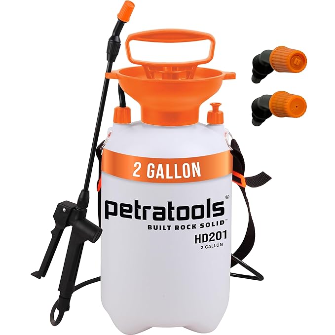 Petratools 2 Gallon Pump Sprayer - HD201 Garden Sprayer for Weeds
