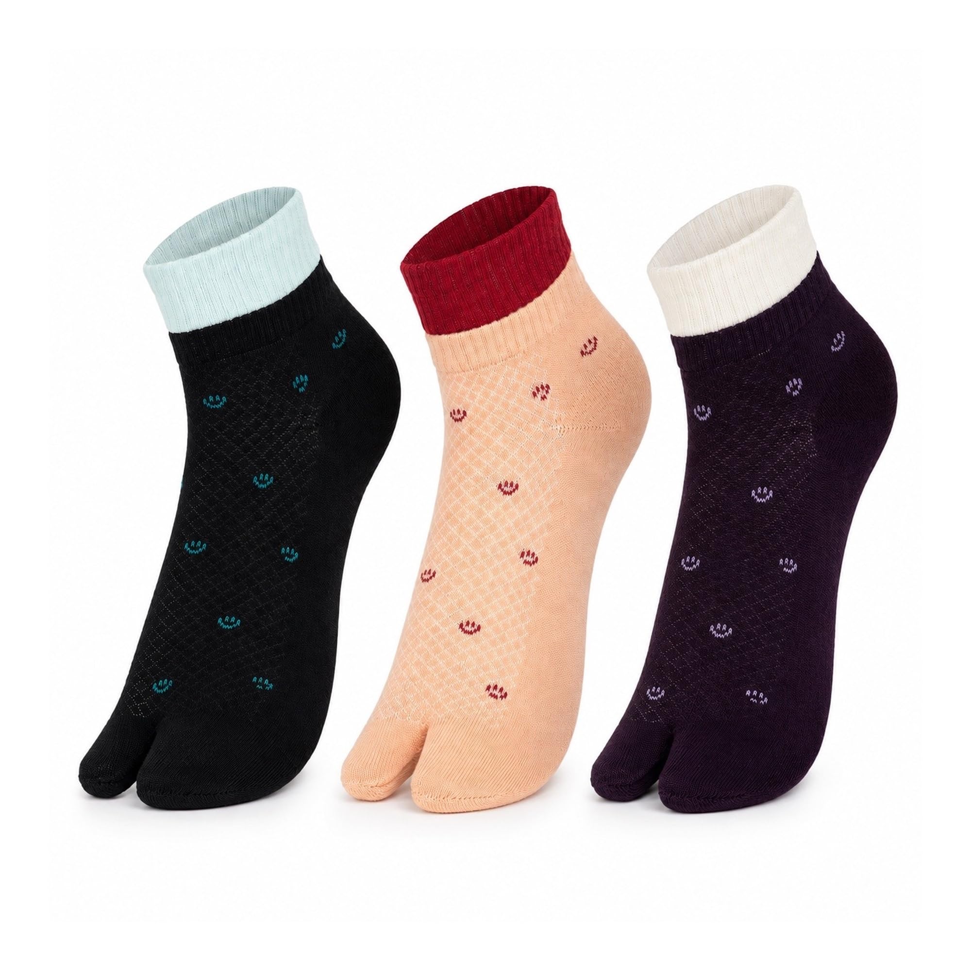 Ankle Thumb Socks for Woman | Breathable Combed Cotton | Moisture Absorbent & Odour Resistant | Soft Comfortable Double Elastic | Everyday Wear | Pack of 3-picture-44
