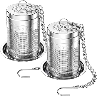 Lyxa SR 2 Pack 18/8 Stainless Steel Tea Infuser, Extra Fine Mesh Tea Infusers for Loose Tea, Tea Strainer Steeper Filter for Brew Tea, Spices & Seasonings (2)