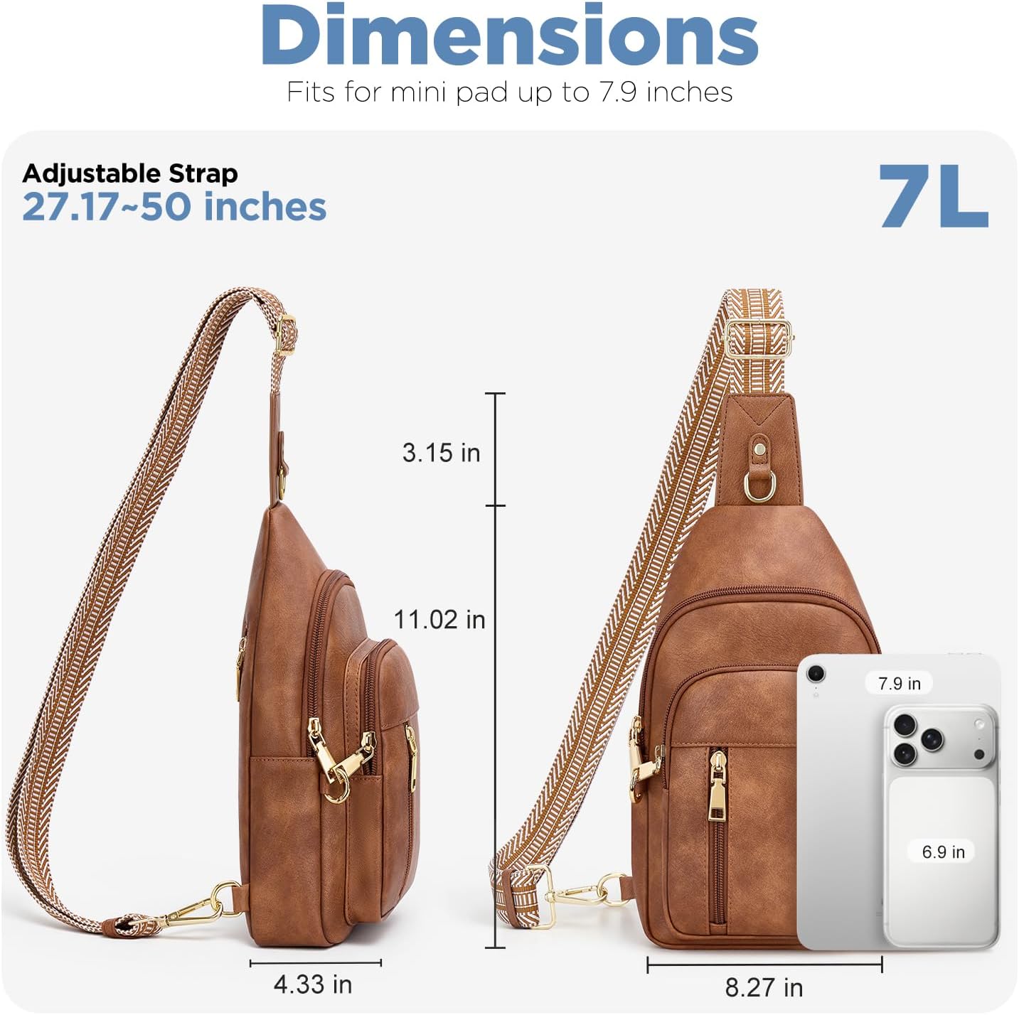 Anti Theft Crossbody Bags for Women RFID Sling Bag, Vegan Leather Cross Body Travel Purse for Women Men