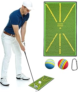Showing Swing Path Golf-Training Mat - Golf Hitting Mat for Showing Swing Path for Men and Women Outdoor and Indoor,Golf Practice Mat with Rubber Backing Advanced in Feedback