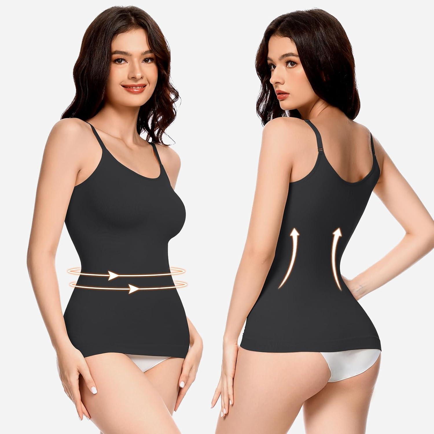 Tummy Control Shapewear Tank Tops for Women Body Shaper Cami Compression Camisole Slimming Shaping Tank Tops - Image 2