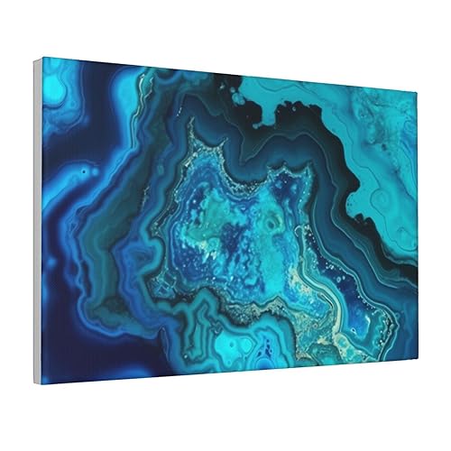 Framed Wall Art for Living Room Art Work, Bright Aqua