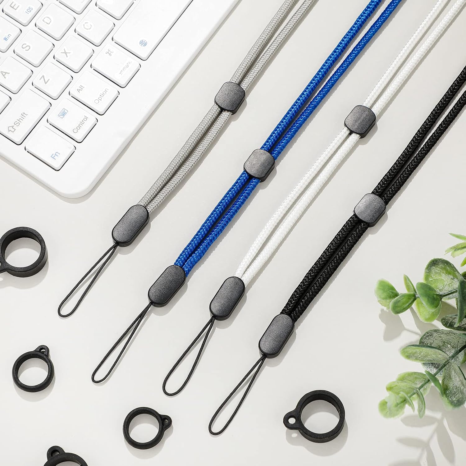 4 Colors Peritoneal Dialysis Transfer Set Adjustable Lanyard with Release Buckle Detachable Secure PD Peritoneal Dialysis Accessories with 2 Sizes 8 Silicone Rings