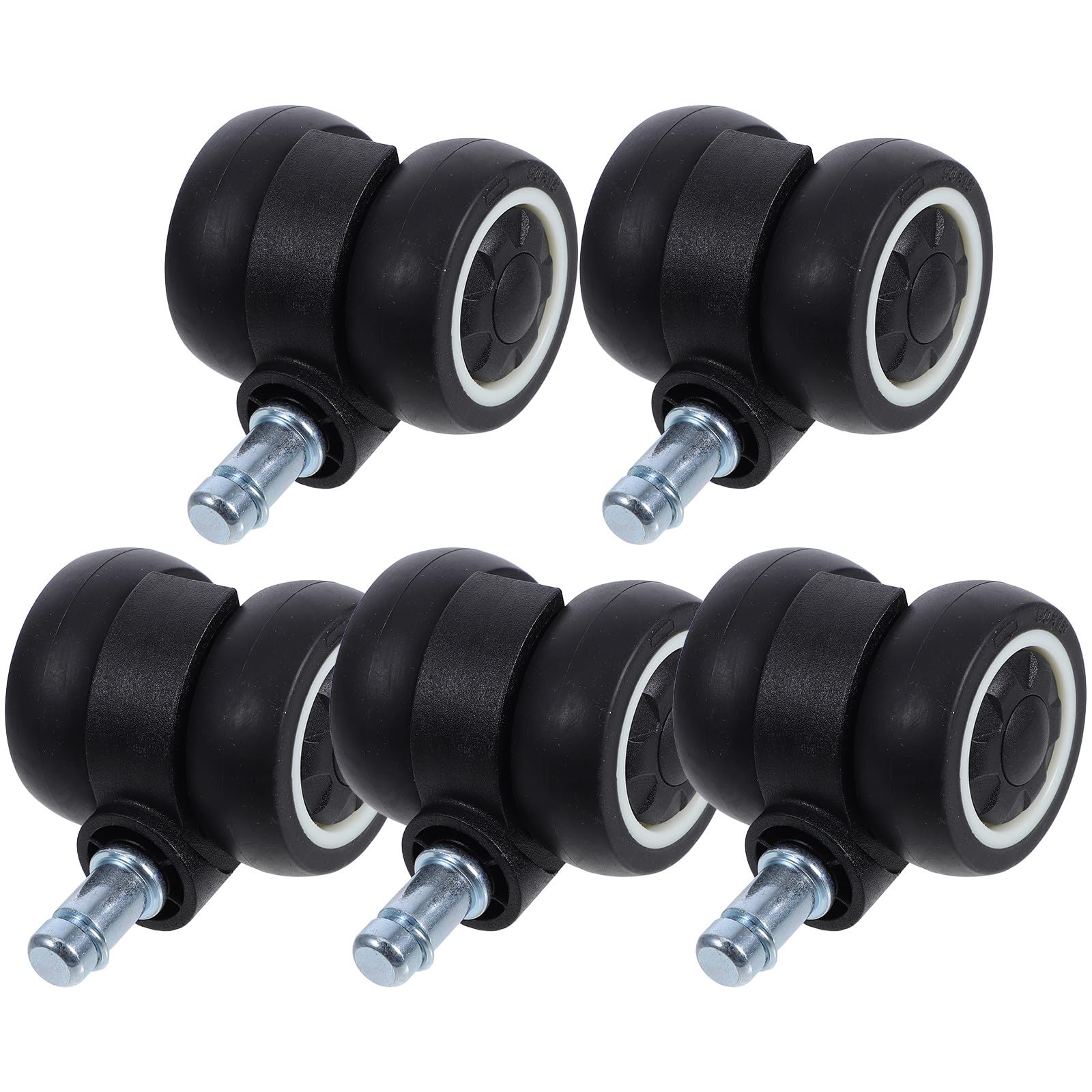 Ruedas Giratorias Tpr para Silla de Oficina, Pack de 5 Negro
