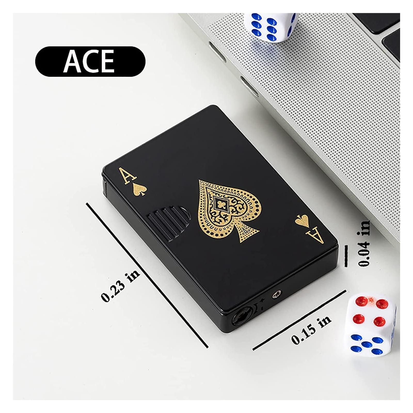 Accendino a butano Jet Torch 2025, Accendino Green Flame Ace Antivento Ricaricabile, Design con Carta, splendidamente confezionato, Adatto for Feste, Compleanni, Candele,(BB)