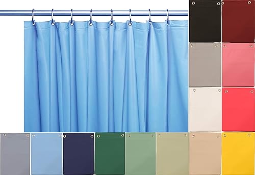 Miniatura 2 de Forro para cortina de regadera, resistente, de vinilo de 12 calibres con ojales de metal, elegante
