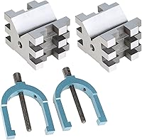 Vista 3 de kimllier 4 unidades de bloque en V de 2-3/8 x 2-3/4 x 2 pulgadas, multiusos, calibre de bloques en V y herramienta de abrazadera con caja