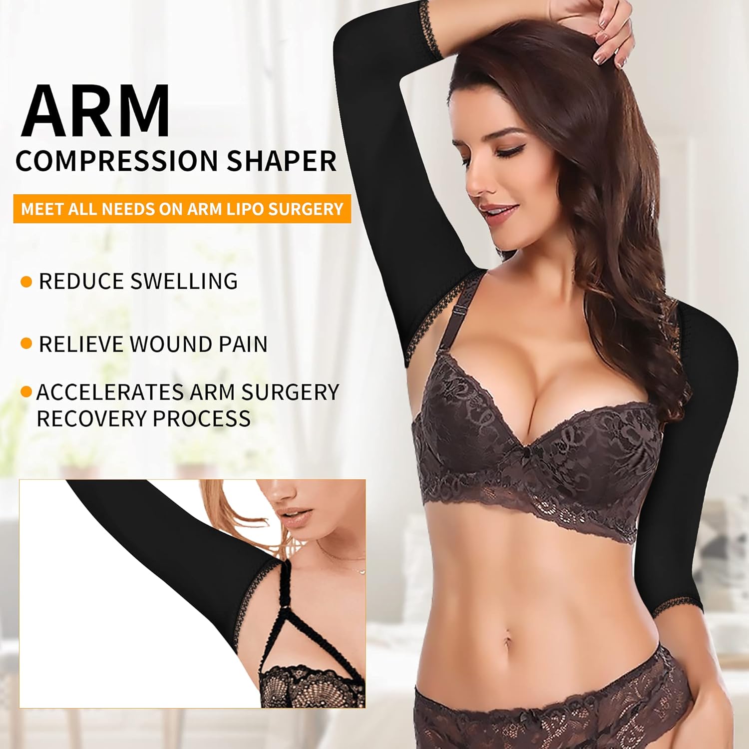 RDSIANE Upper Arm Compression Shaper Post Surgery Slimmer Sleeves Posture Corrector Tops Shapewear for Women - Image 2