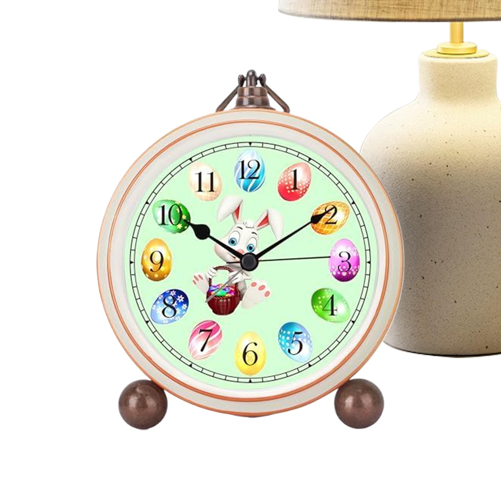Reloj de mesa silencioso con mecanismo de resorte y estructura de metal compacto para salon