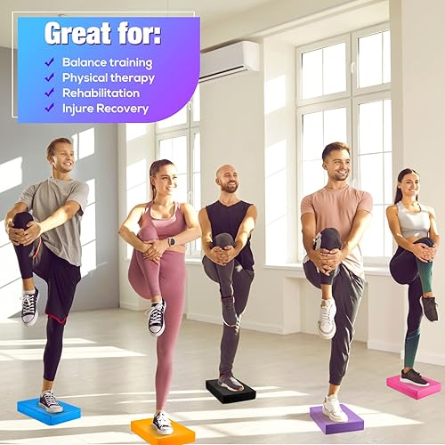 Miniatura 5 de 6 almohadillas de equilibrio de espuma de equilibrio, tapete de yoga antideslizante, almohadilla de ejercicio para estiramiento de fitness y