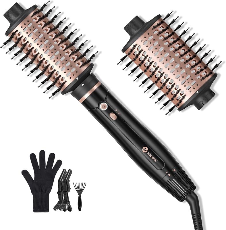 Upgraded 2026 Hair Blow Dryer Brush, Ultra-Fast Drying All in One Ionic Oval Hot Air Brush Adds Shine, Volume, Fullness & Smooth for Long Hair, Frizz-Free Shiny Hair, 8 Mode 60 &75mm Brush