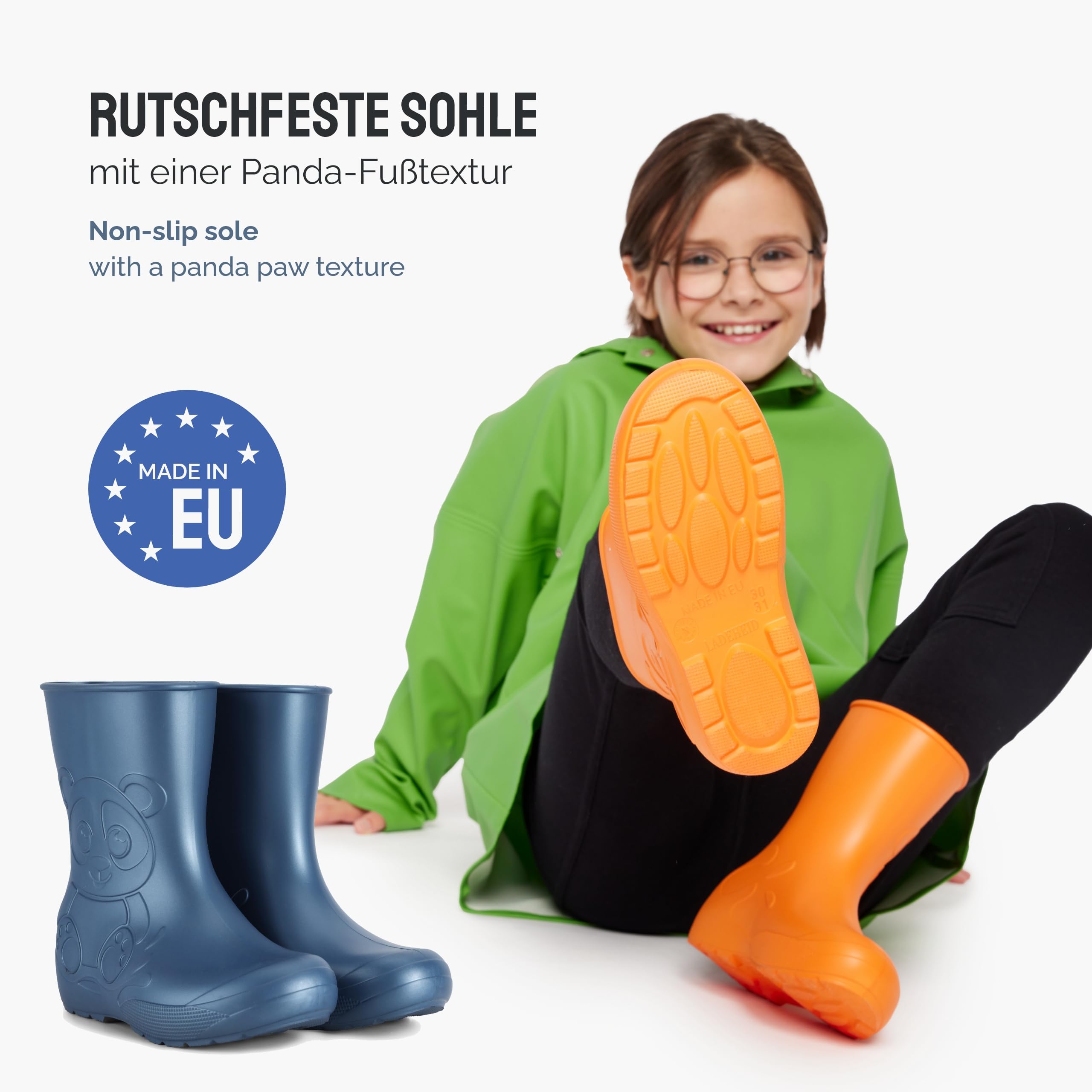 Ladeheid Gummistiefel Kinder Eva federleichte Regenschuhe für Jungen und Mädchen LA-CA-10