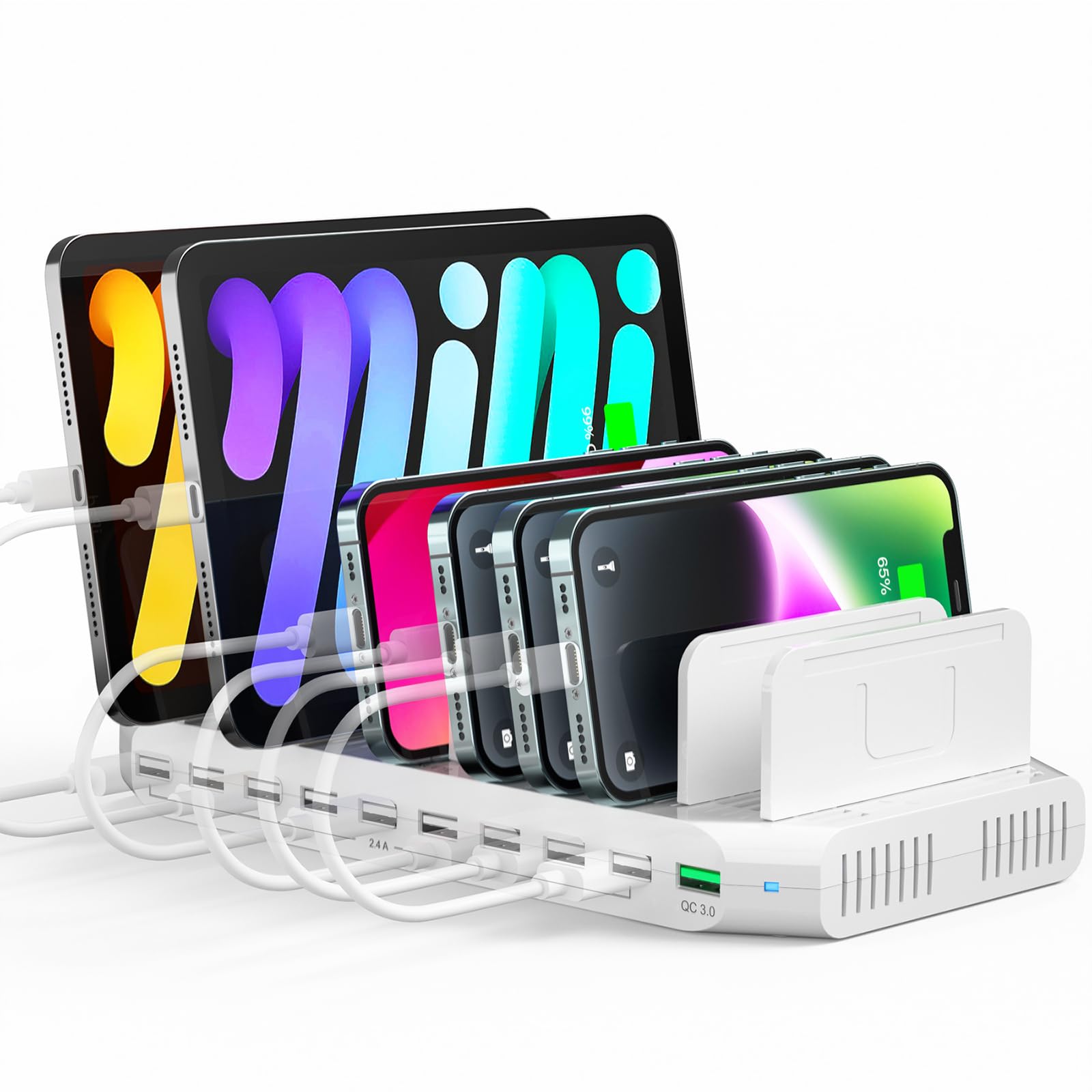 Amazon | Alxum USB充電ステーション 60W 10ポート QC 3.0*1+USB A*9