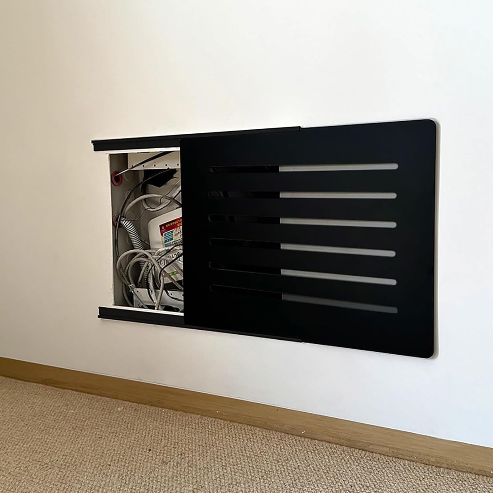 Boîte de Compteur Électrique Décorative Black/B 40x30 - Cache Tableau Murale