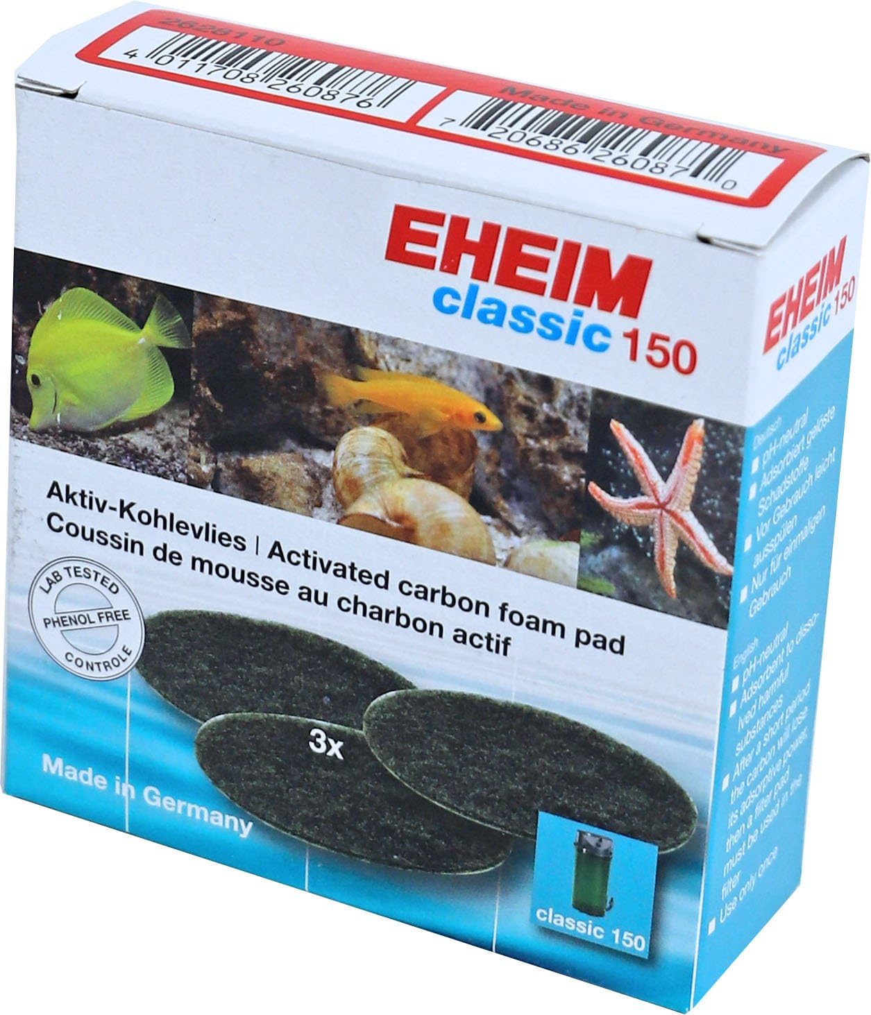 Eheim 2211 Charcoal Set Of 3 Sponges for Aquarium