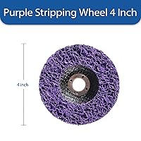 Vista 2 de WFLNHB Paquete de 5 discos de tiras moradas de 4 x 5/8 pulgadas, rueda de pulido de óxido, para amoladora angular, pintura limpia óxido
