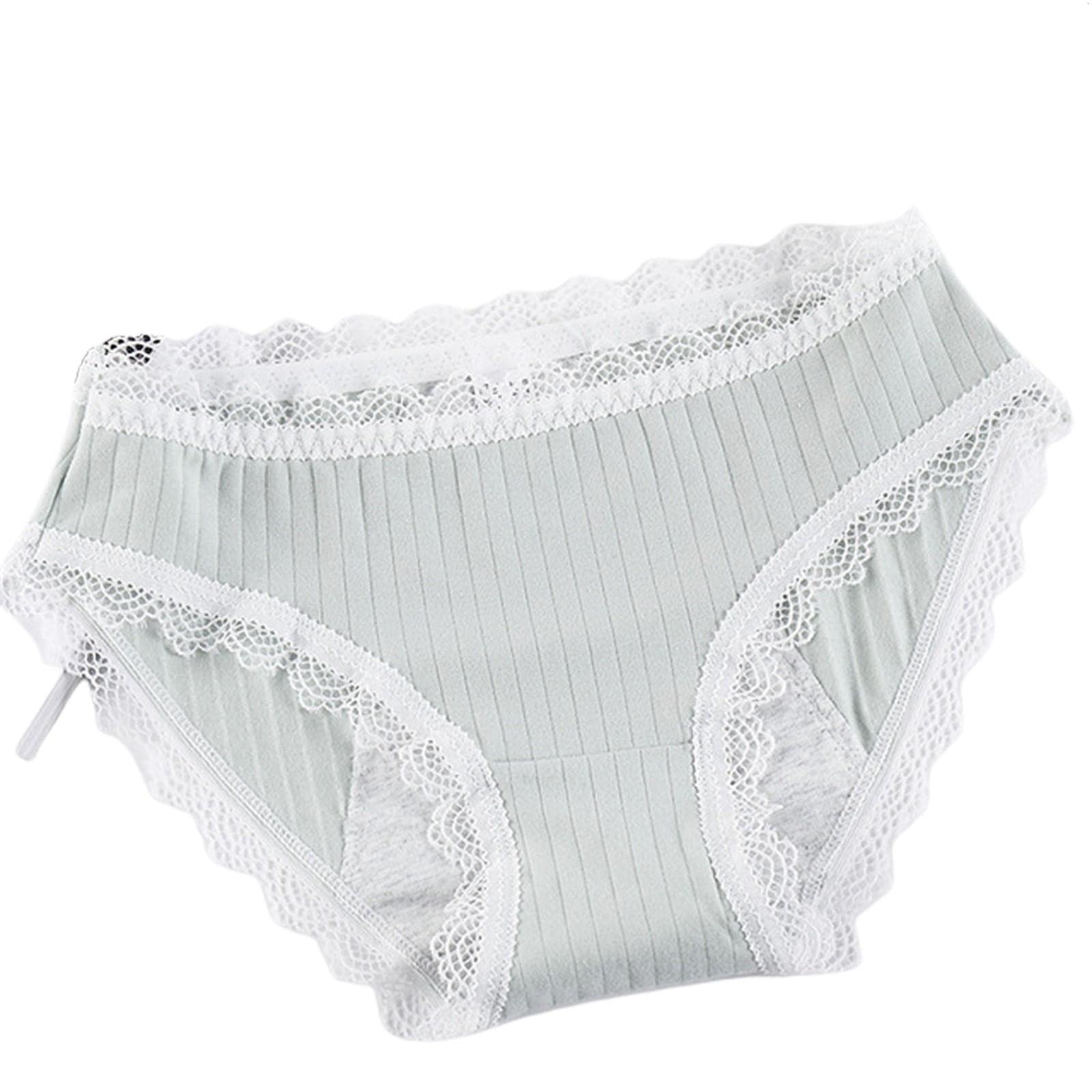 Unterhosen Damen 3 Packs Lady Leak Proof Menstruation Slips-Green,L