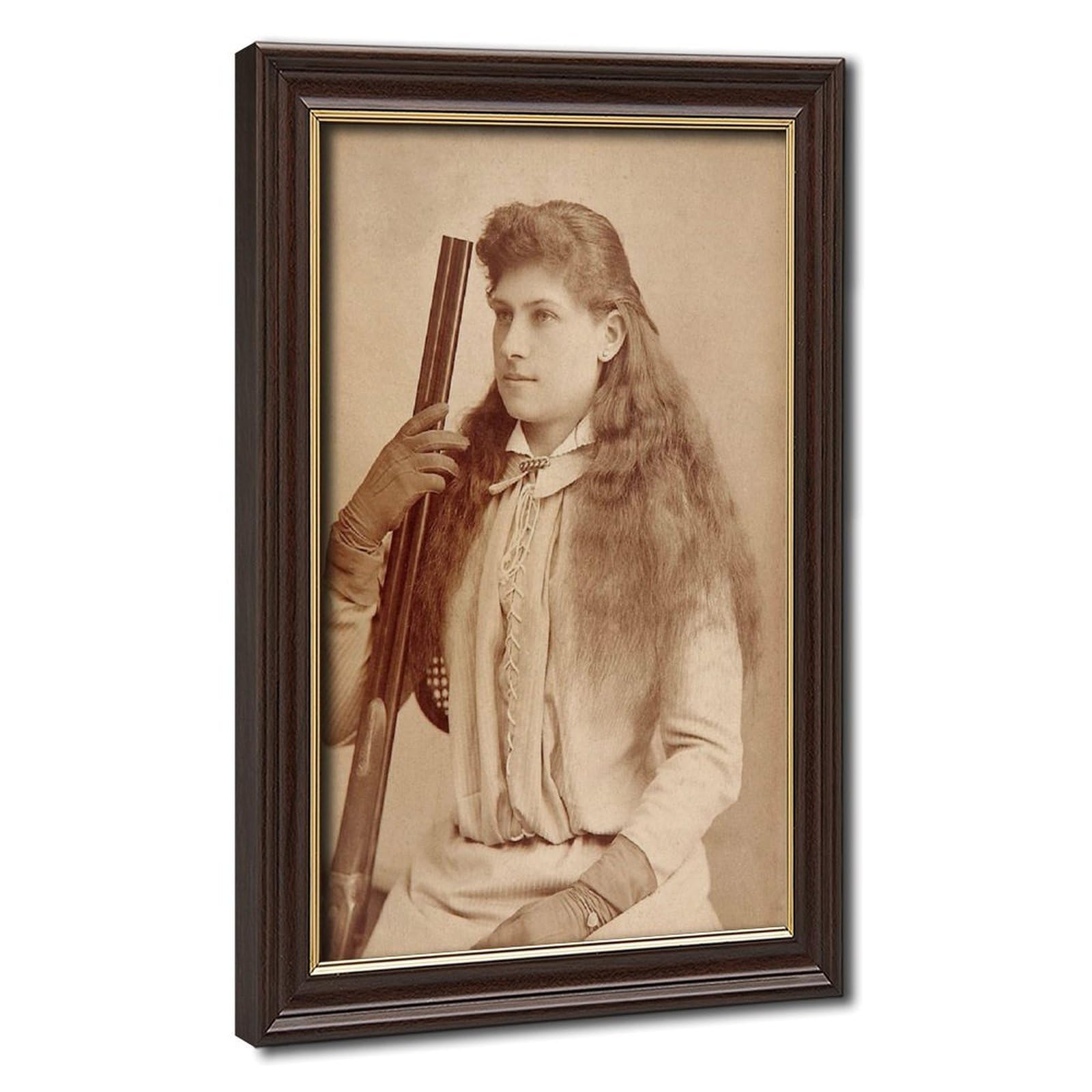WCYB Annie Oakley Portrait Prints Posters Canvas Deco Paintings Wall Art For Office Living Room Hangable Frame 16" L X 24" W