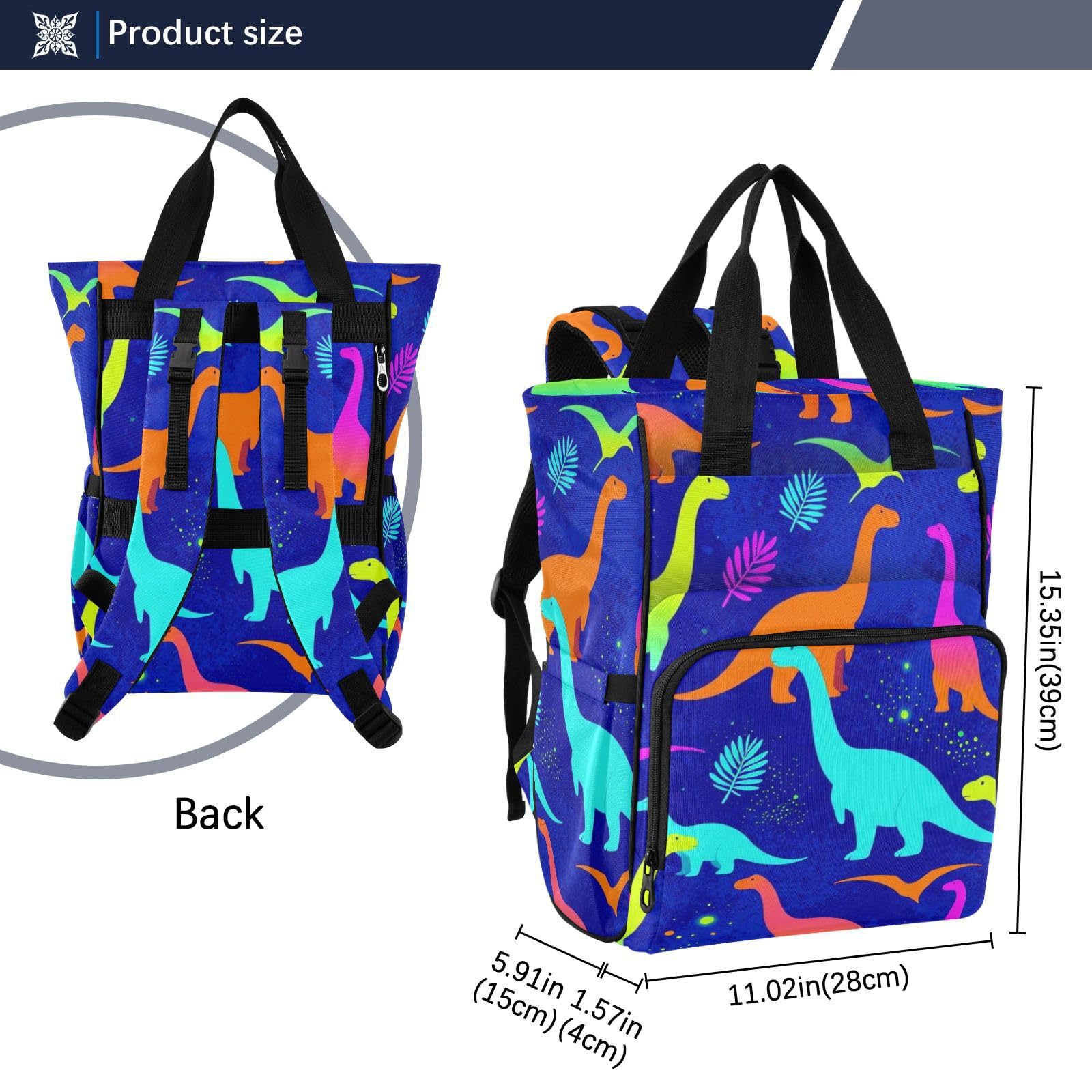 Bolsa de pañales para bebé, niña, niño, papá, mamá, dinosaurios