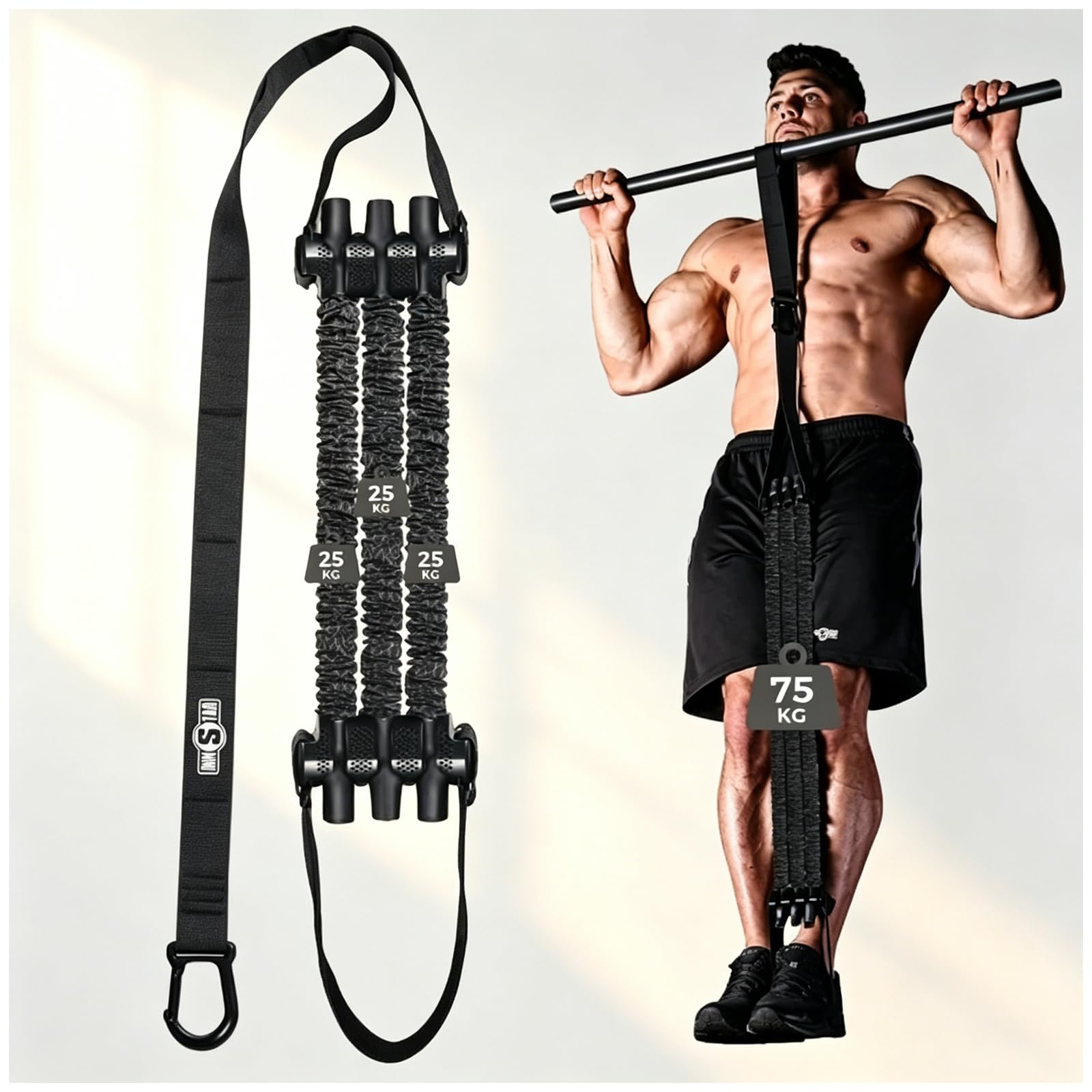 INNSTAR Klimmzugband, Klimmzughilfebänder Set,Verstellbar Pull Up Klimmzughilfe, Innovative Klimmzug Bänder Krafttraining und Home Gym-Pull up Band