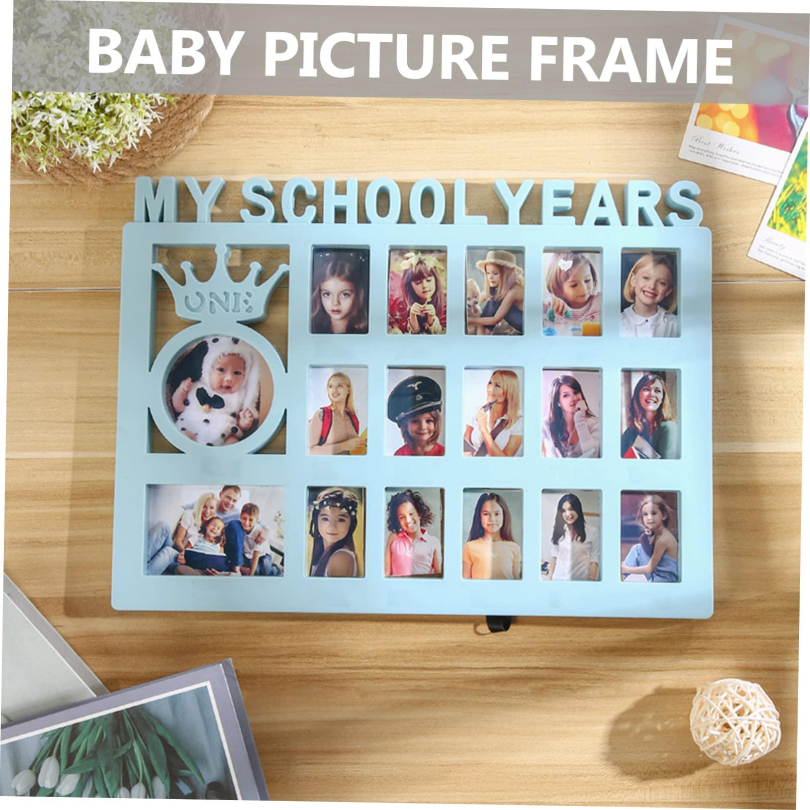ABOOFAN Growth Photo Display Frame Mom School Photo Frame School Picture Frame Graduation Photo Frame Book Display Case Tabletop Picture Frame Tabletop Photo Frame Collage Frame
