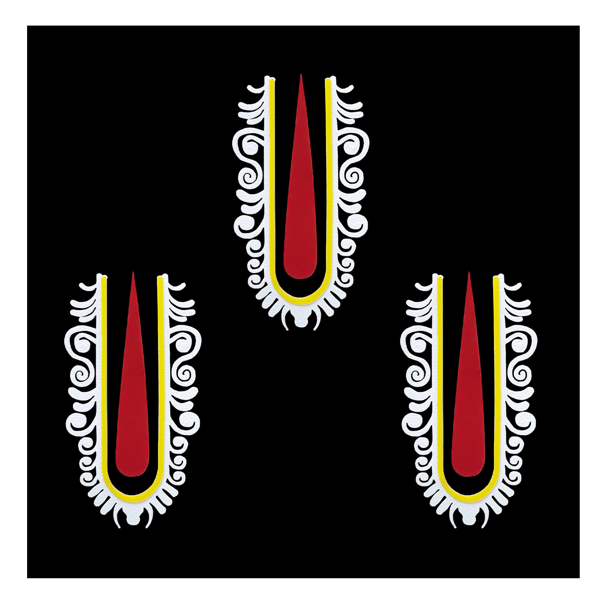 Comet Busters® Krishna Tilak Bindis – 30mm Sacred Vaishnav Namam Designer Tilak for Men & Women (3 Bindis)(OBIN2647)-picture-36