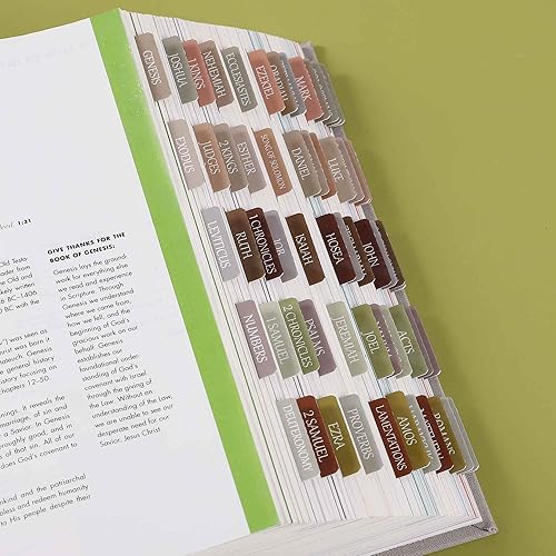 Miniatura 2 de Pestañas laminadas de la Biblia, calcomanías de impresión grande de reposicionamiento, pestañas bíblicas fáciles de leer y aplicar para mujeres y