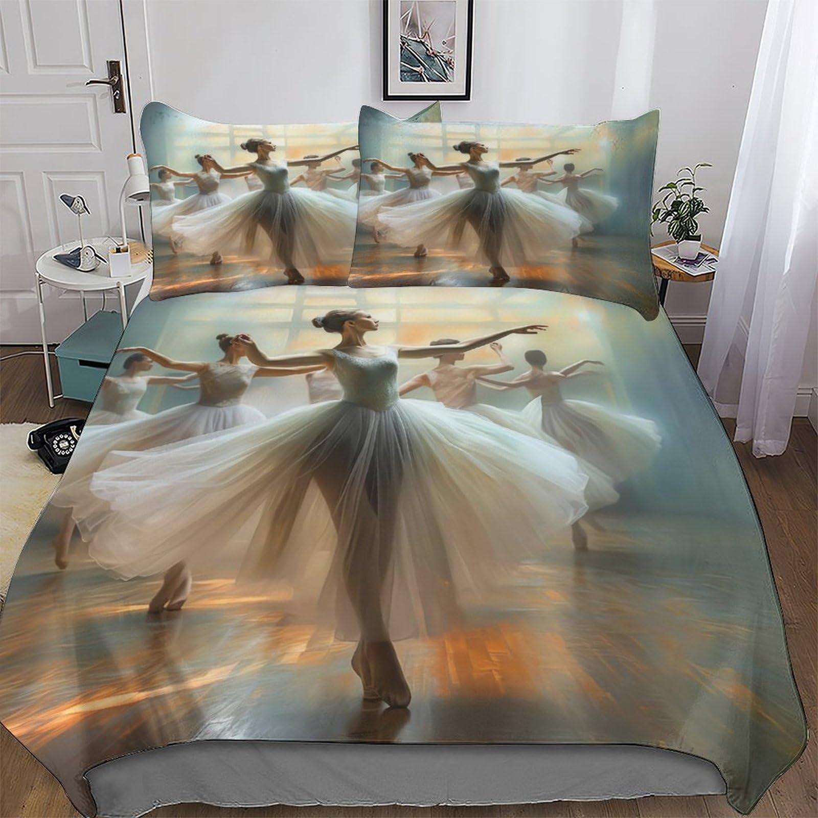 Housse de couette 3 pièces ballet en microfibre de qualité supérieure pour lit 220x240