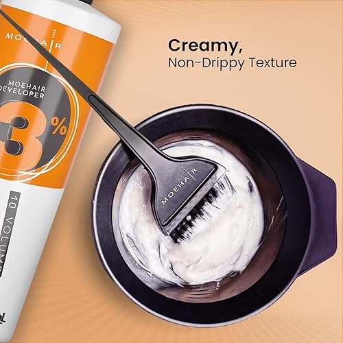 Miniatura 12 de Moehair Crema antiamarilla para el cabello con 20 volúmenes, 6% de peróxido de hidrógeno con pigmento violeta, desarrollador profesional para teñir