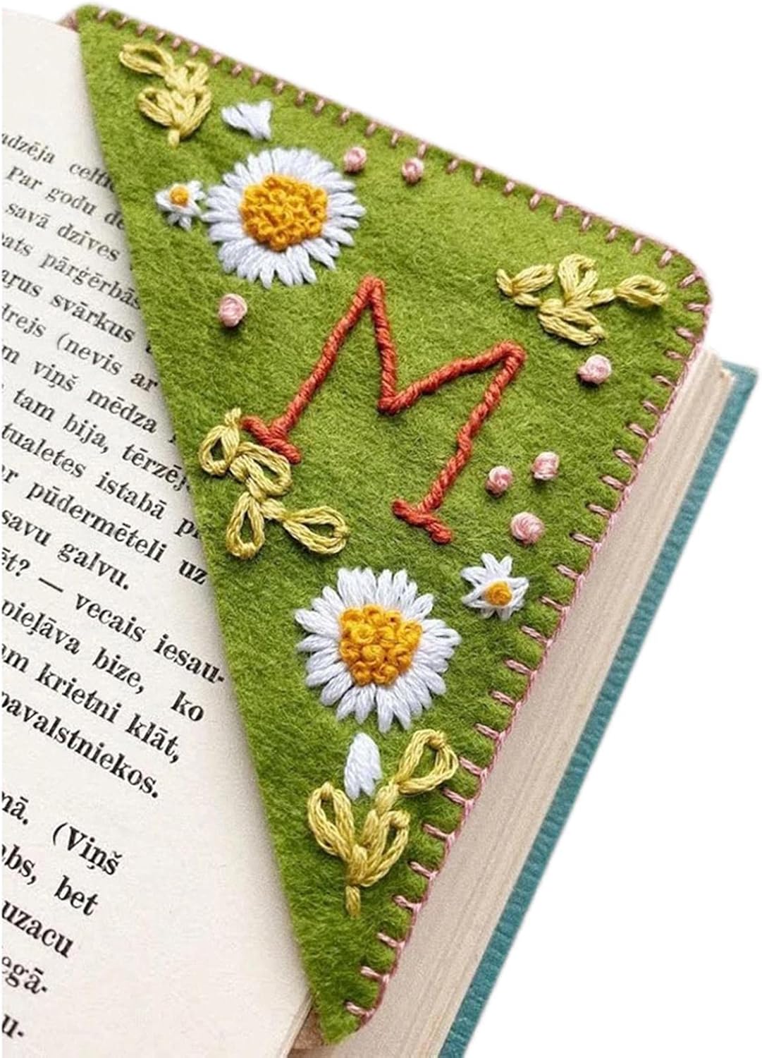 Embroidered Corner Bookmark,Book Marks For Book Lovers Felt Triangle