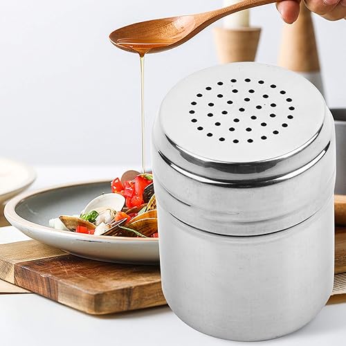 Miniatura 2 de Salero de azúcar y polvo, de acero inoxidable, tamiz de botella de polvo de dragado, condimento, condimento, sal, pimienta, chile, café, polvo para