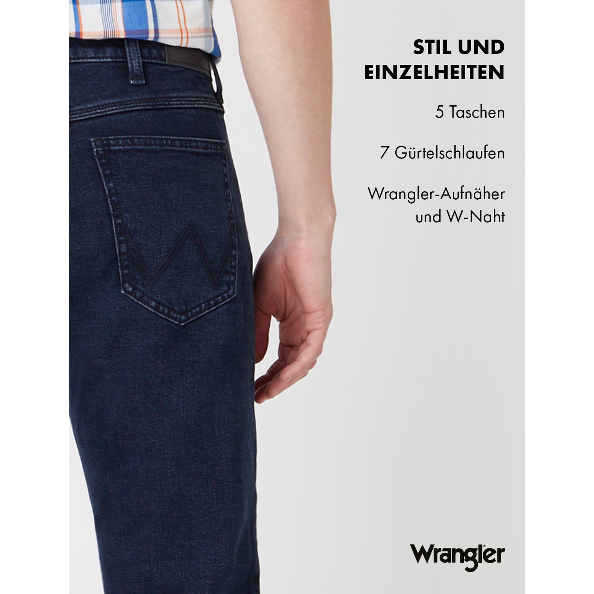 Wrangler Herren Jeans Regular - Mid Waist - Regular Fit - Blau Schwarz W30-W44