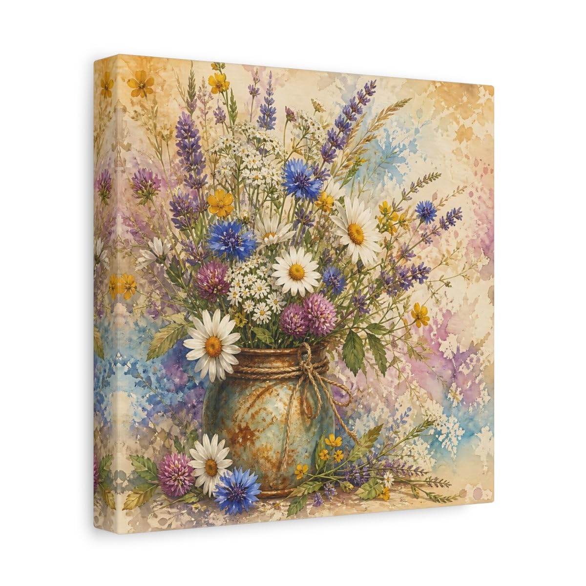 Toile fleurs sauvages châssis 3cm impression art salon - 8